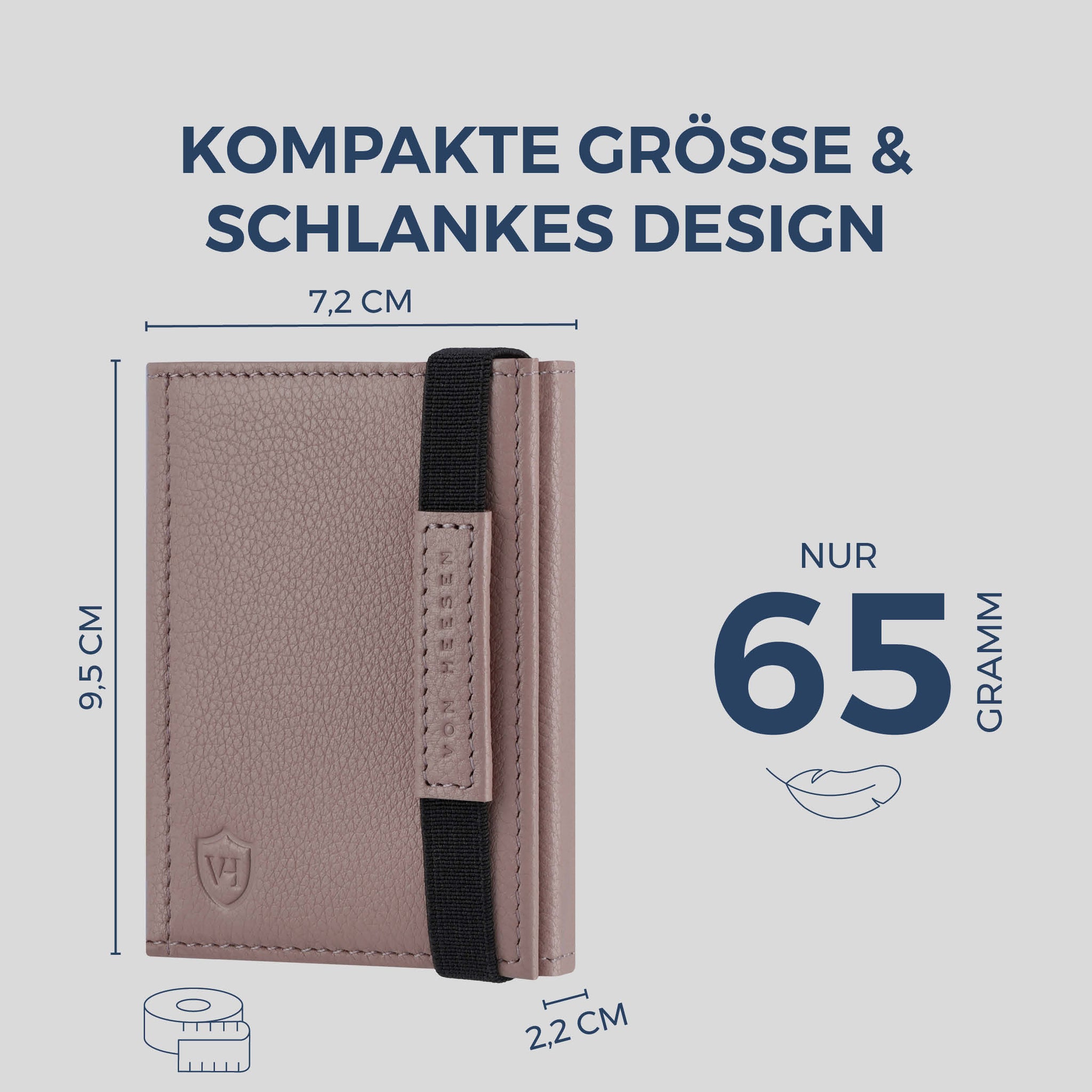 Slim Wallet mit RFID-Schutz, 7 Kartenfächer & Mini-Münzfach (Genarbt)