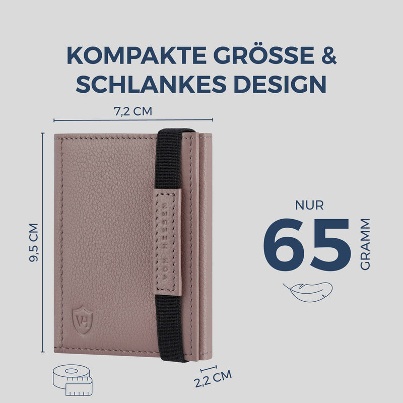 Slim Wallet mit RFID-Schutz, 7 Kartenfächer & Mini-Münzfach (Genarbt)