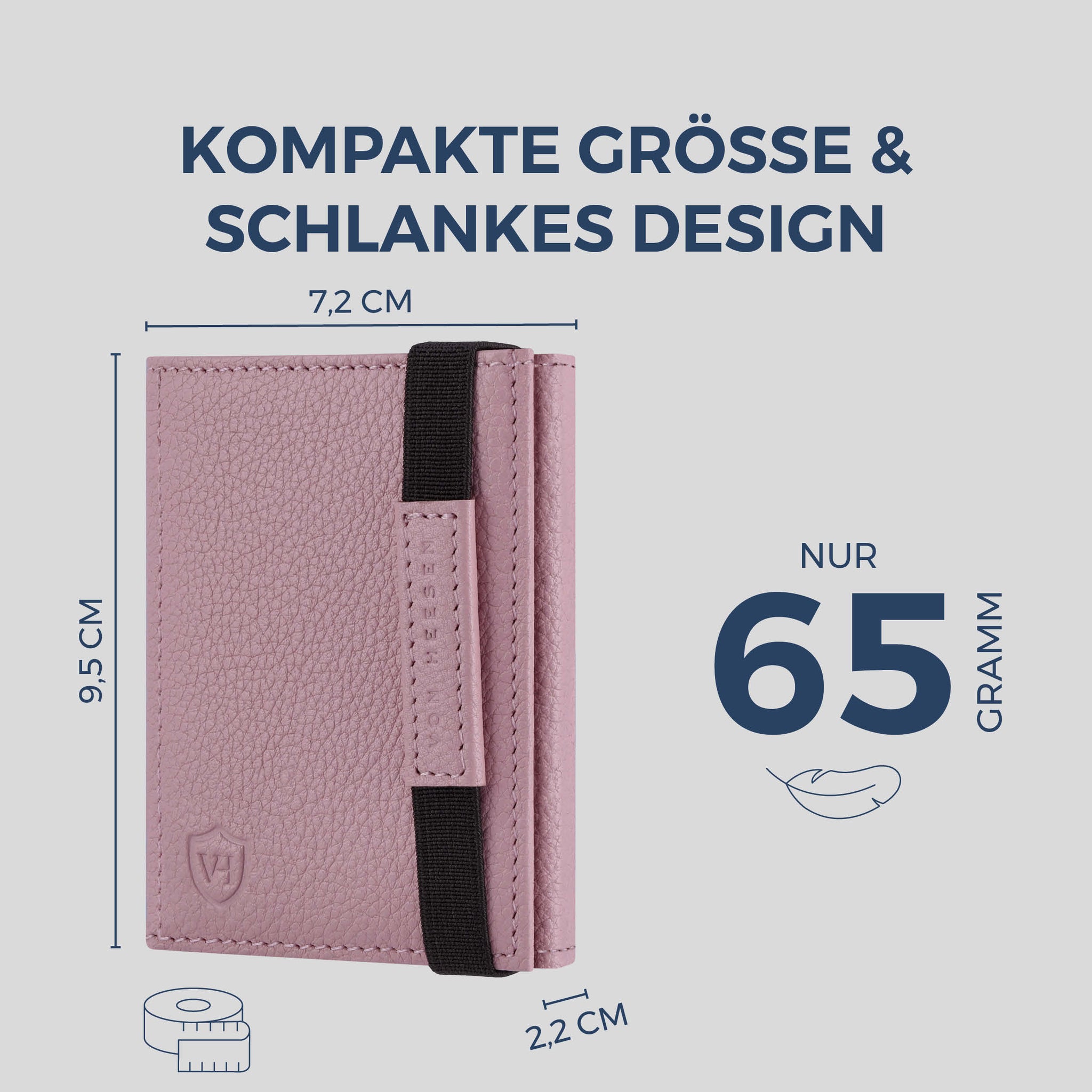 Slim Wallet mit RFID-Schutz, 7 Kartenfächer & Mini-Münzfach (Genarbt)