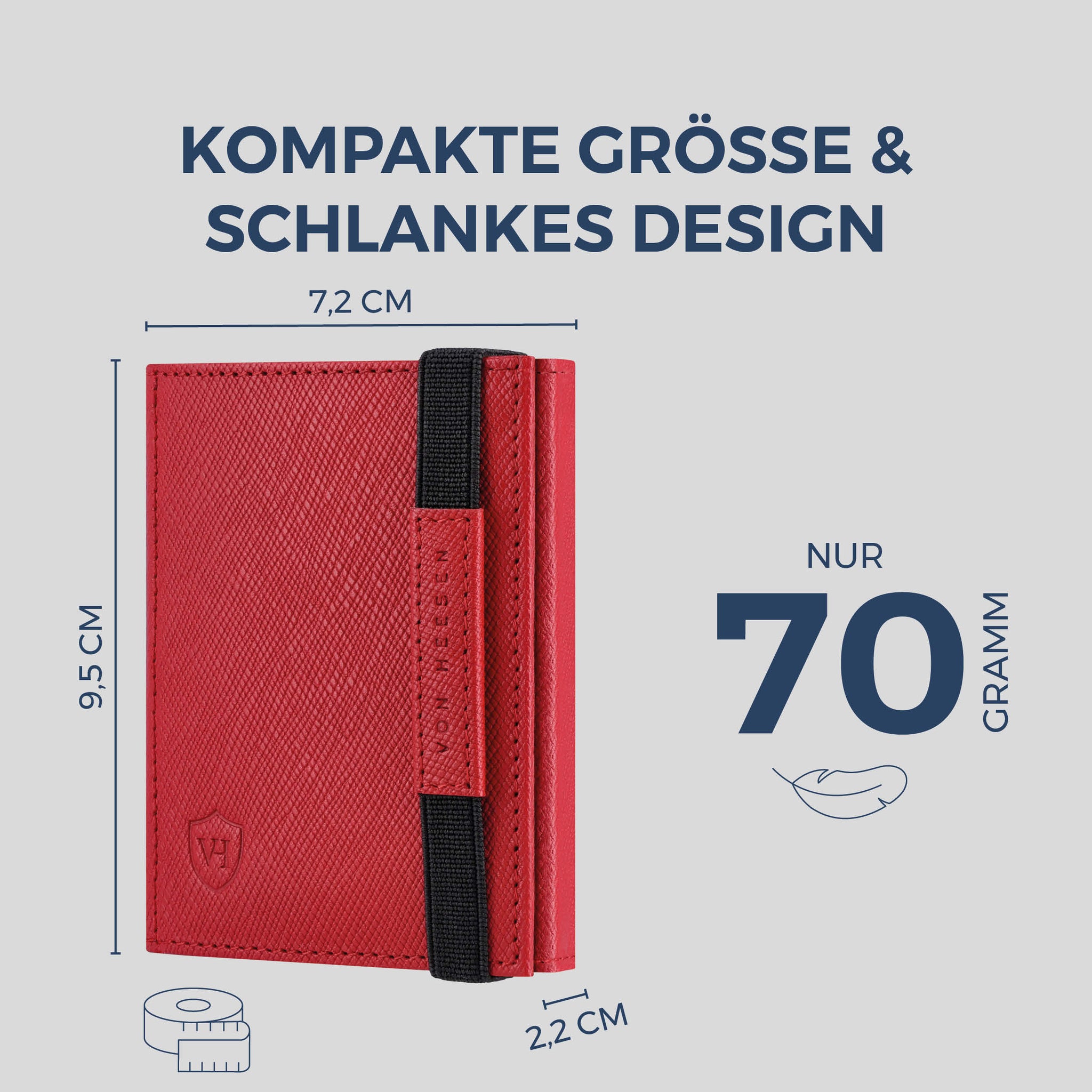 Slim Wallet mit RFID-Schutz, 7 Kartenfächer & Mini-Münzfach (Saffiano)