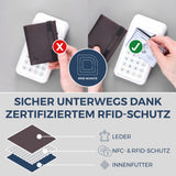 Slim Wallet mit RFID-Schutz, 7 Kartenfächer & Mini-Münzfach (Waxy)