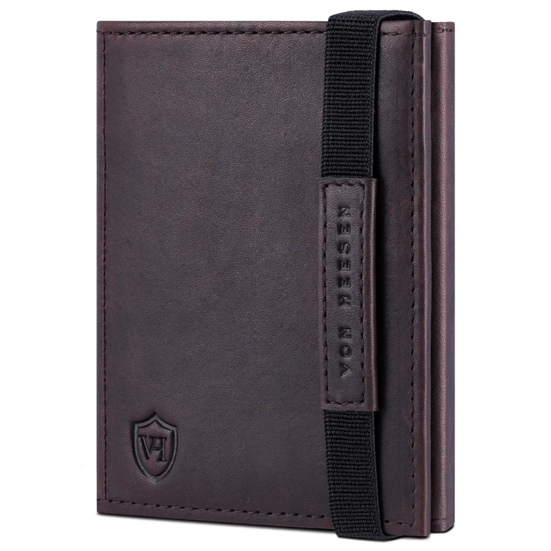 Slim Wallet mit RFID-Schutz, 7 Kartenfächer & Mini-Münzfach (Waxy)