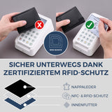 Slim Wallet mit RFID-Schutz, 7 Kartenfächer & XL-Münzfach (Genarbt)