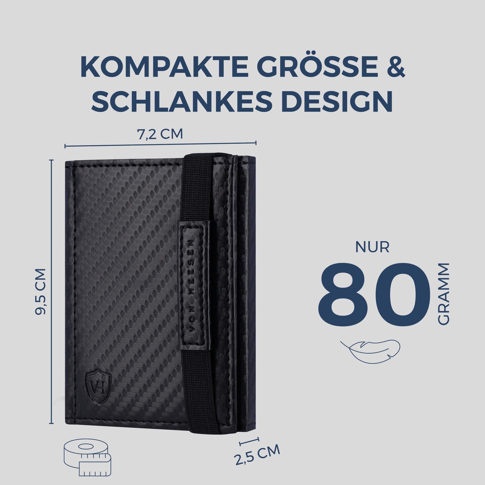 Slim Wallet mit RFID-Schutz, 7 Kartenfächer & XL-Münzfach (Carbon)