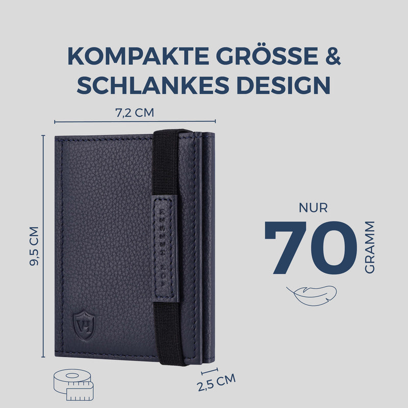 Slim Wallet mit RFID-Schutz, 7 Kartenfächer & XL-Münzfach (Genarbt)