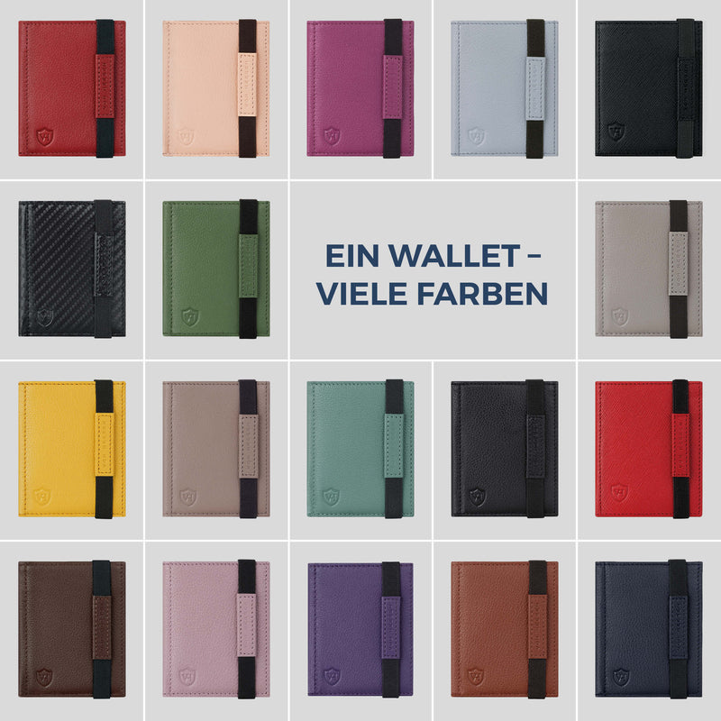 Slim Wallet mit RFID-Schutz, 7 Kartenfächer & XL-Münzfach (Genarbt)