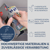 Slim Wallet mit RFID-Schutz, 7 Kartenfächer & XL-Münzfach (Genarbt)