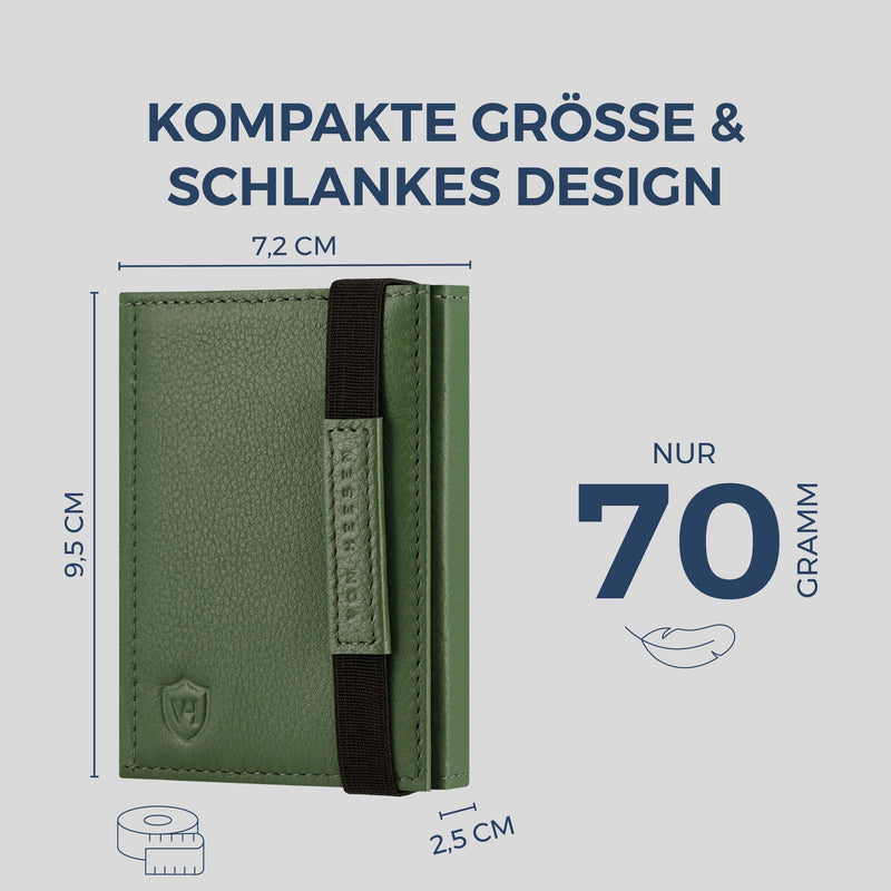 Slim Wallet mit RFID-Schutz, 7 Kartenfächer & XL-Münzfach (Genarbt)