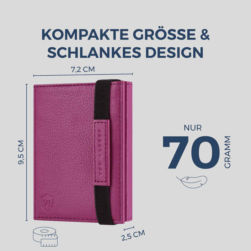 Slim Wallet mit RFID-Schutz, 7 Kartenfächer & XL-Münzfach (Genarbt)