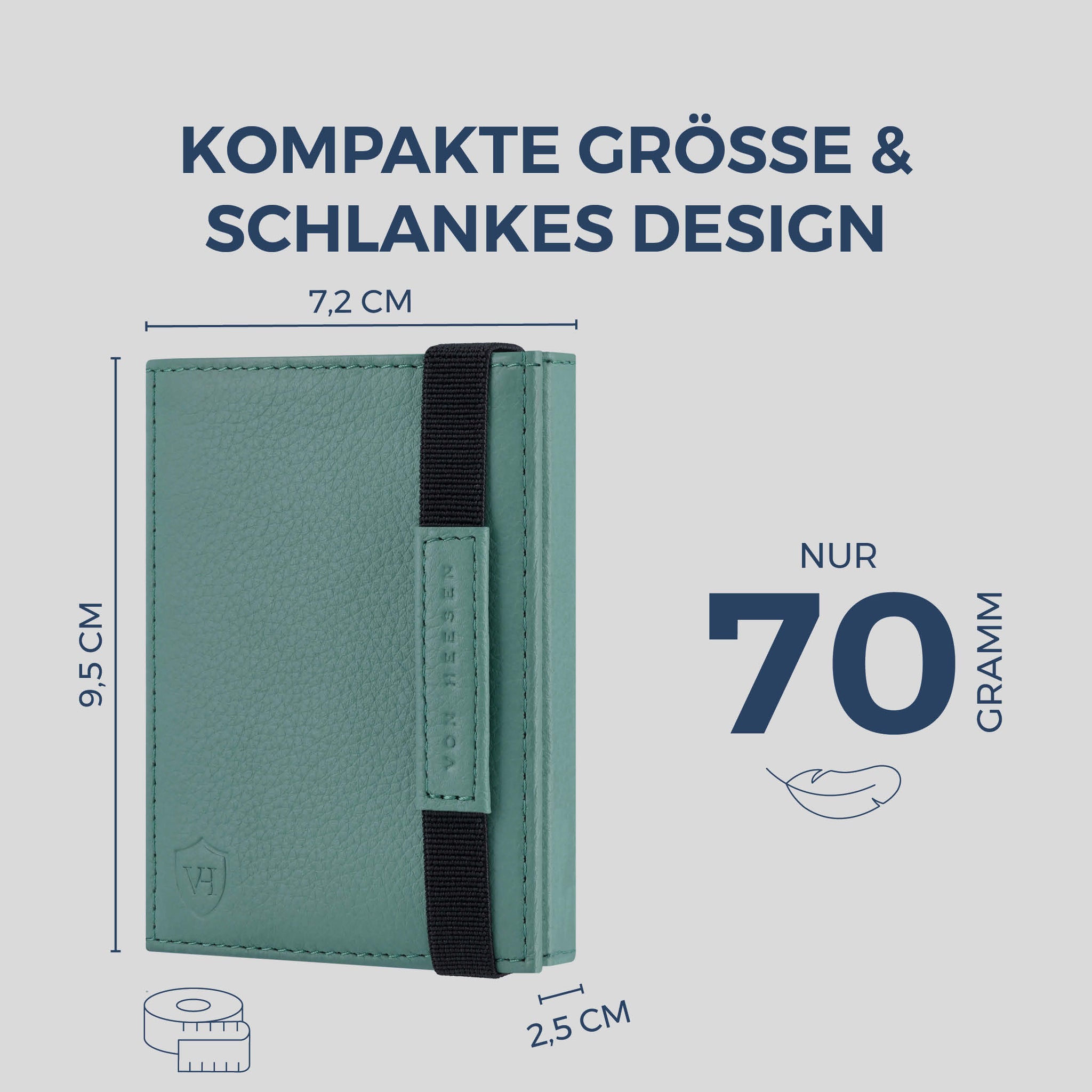 Slim Wallet mit RFID-Schutz, 7 Kartenfächer & XL-Münzfach (Genarbt)