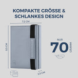 Slim Wallet mit RFID-Schutz, 7 Kartenfächer & XL-Münzfach (Genarbt)