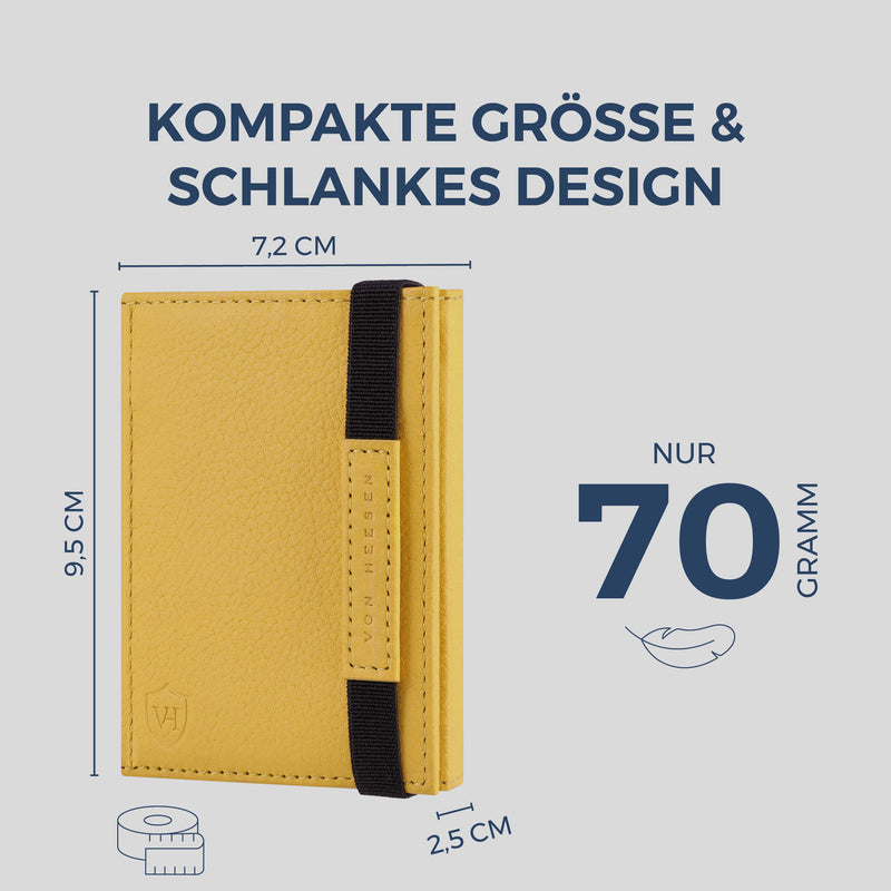Slim Wallet mit RFID-Schutz, 7 Kartenfächer & XL-Münzfach (Genarbt)
