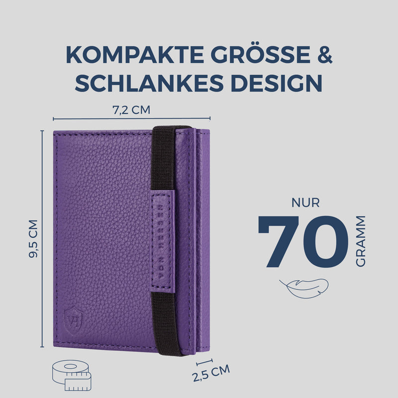 Slim Wallet mit RFID-Schutz, 7 Kartenfächer & XL-Münzfach (Genarbt)