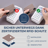 Slim Wallet mit RFID-Schutz, 7 Kartenfächer & XL-Münzfach (Genarbt)