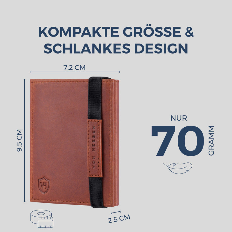 Slim Wallet mit RFID-Schutz, 7 Kartenfächer & XL-Münzfach (Waxy)
