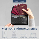 Reisepasshülle mit RFID-Schutz und 4 Kartenfächer