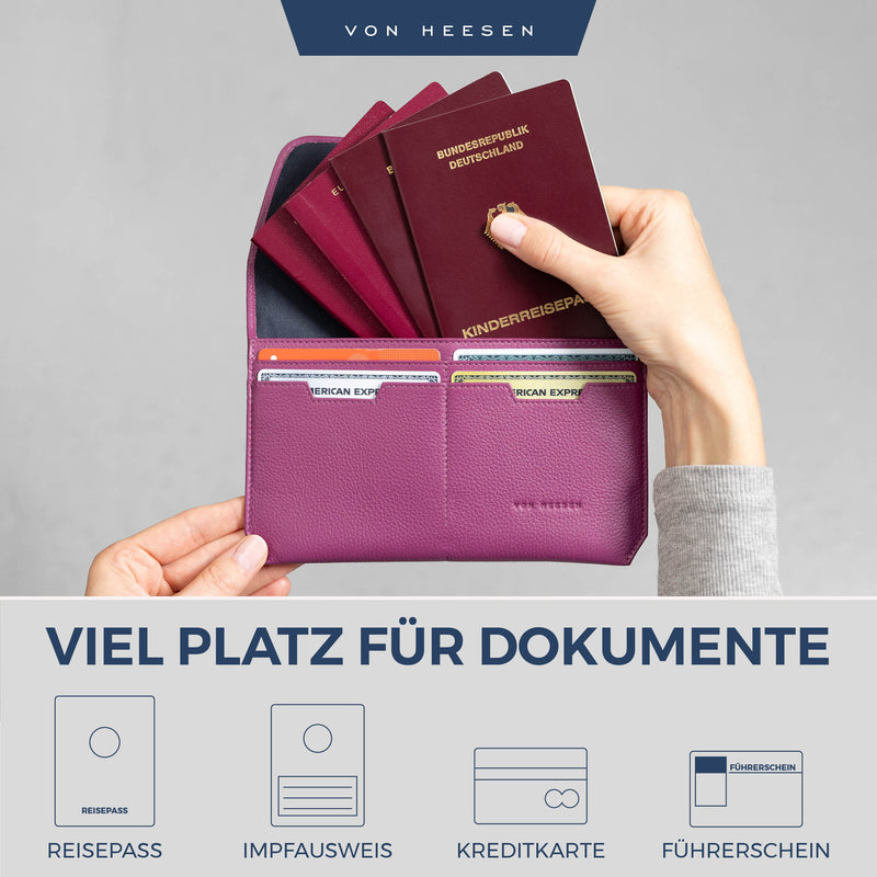 Reisepasshülle mit RFID-Schutz und 4 Kartenfächer