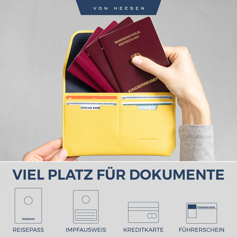 Reisepasshülle mit RFID-Schutz und 4 Kartenfächer