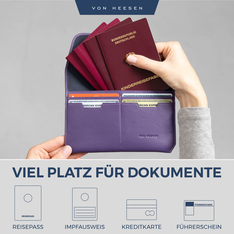 Reisepasshülle mit RFID-Schutz und 4 Kartenfächer