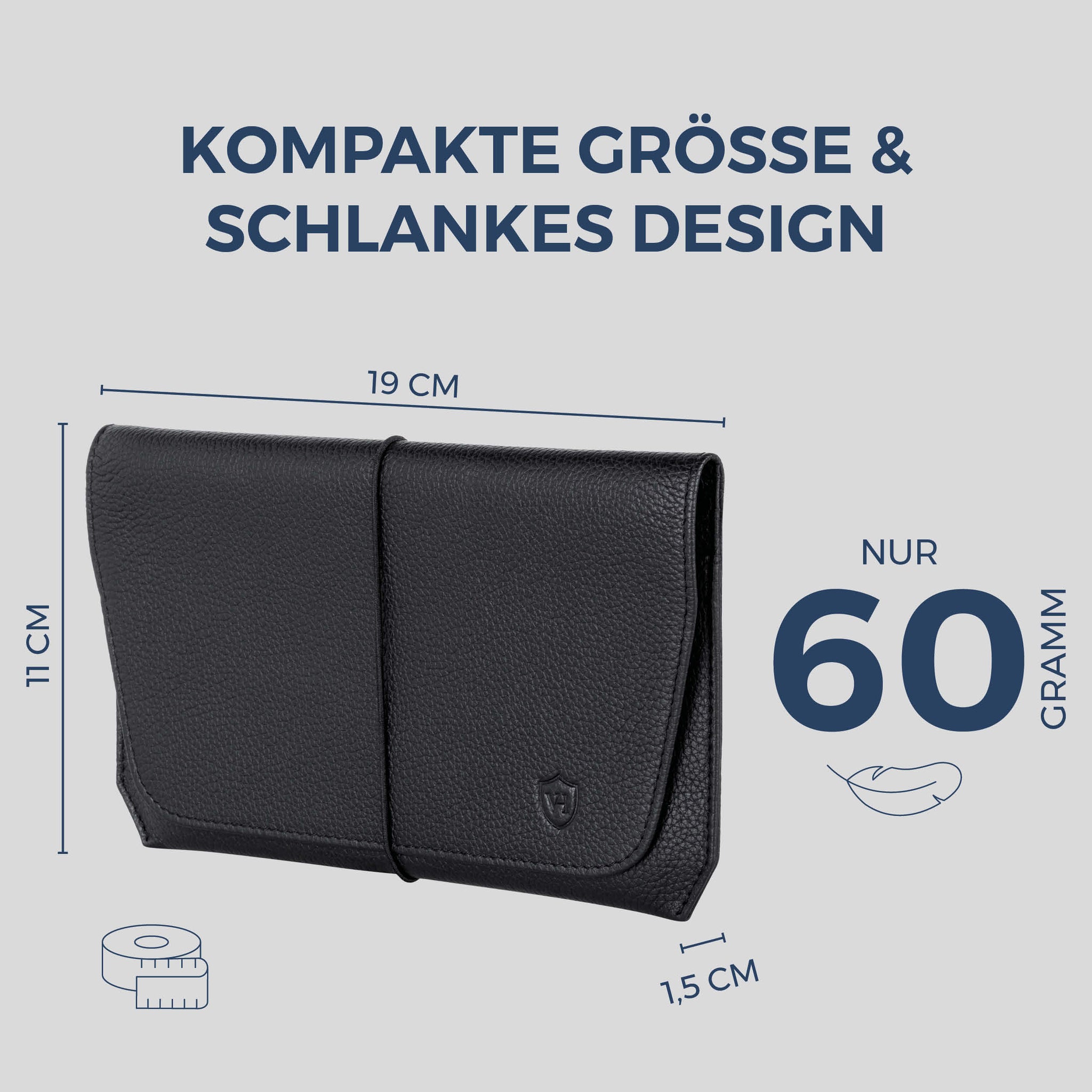 Reisepasshülle mit RFID-Schutz & 4 Kartenfächer (Genarbt)