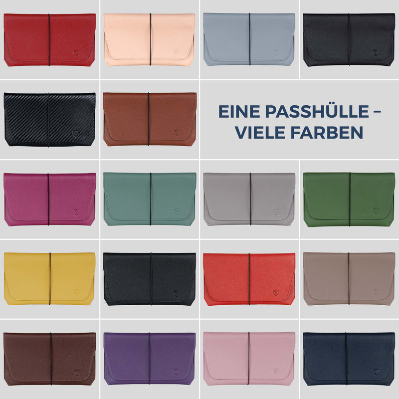 Reisepasshülle mit RFID-Schutz & 4 Kartenfächer (Carbon)