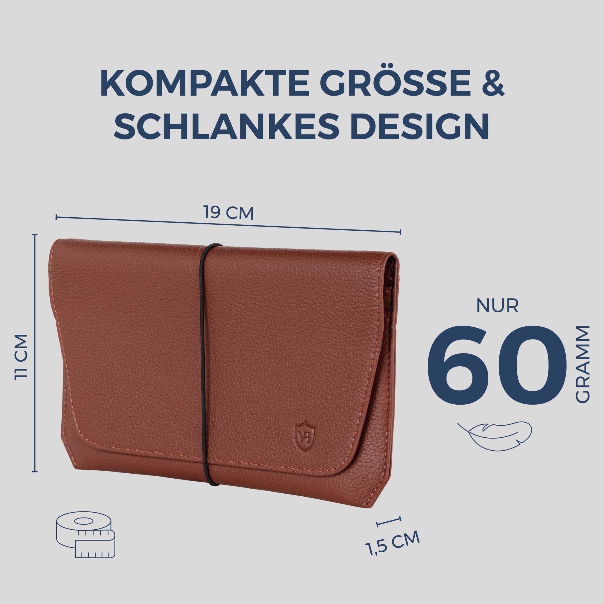 Reisepasshülle mit RFID-Schutz & 4 Kartenfächer (Genarbt)