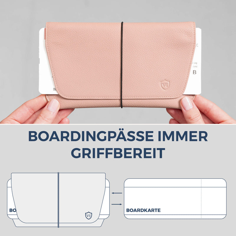 Reisepasshülle mit RFID-Schutz & 4 Kartenfächer (Genarbt)