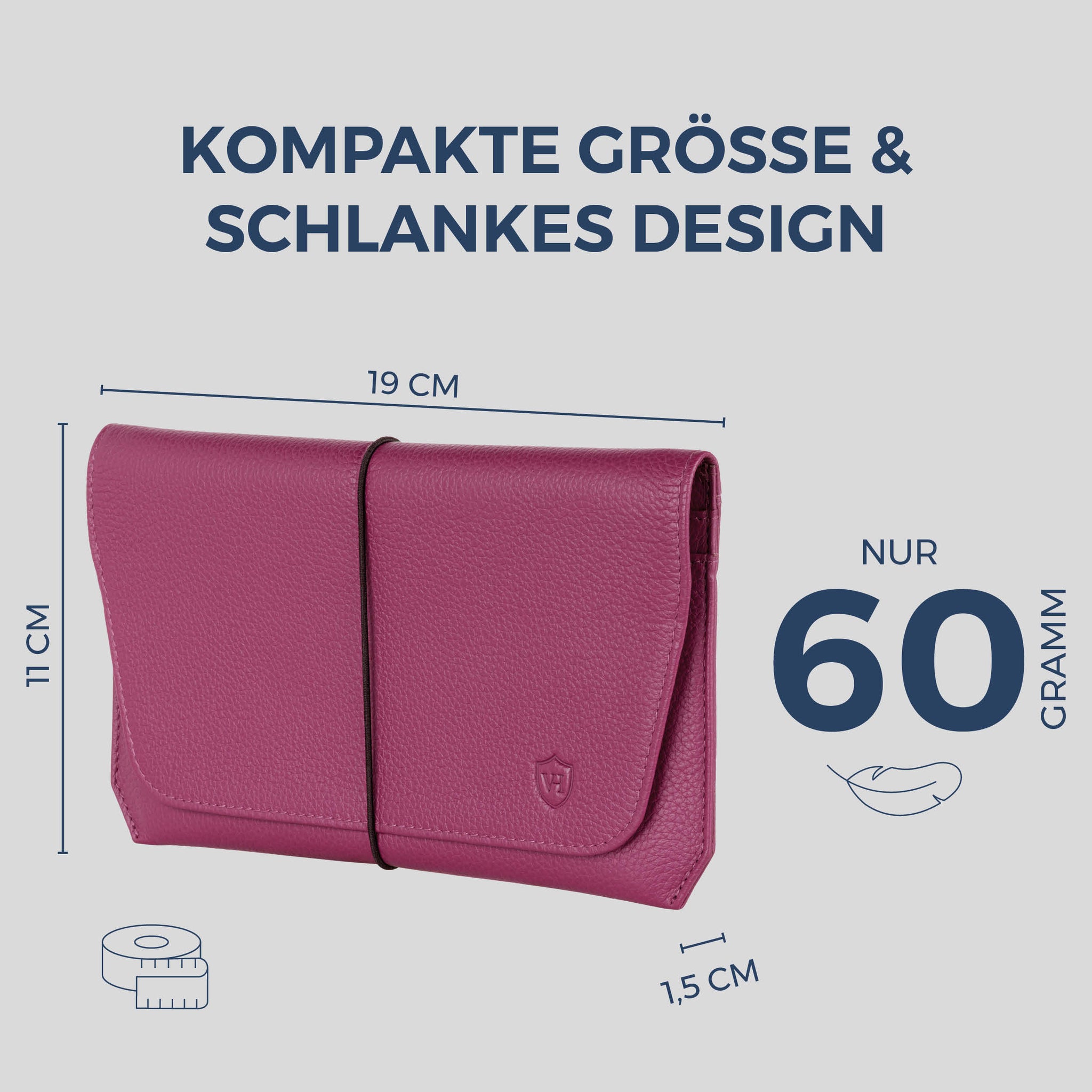 Reisepasshülle mit RFID-Schutz & 4 Kartenfächer (Genarbt)