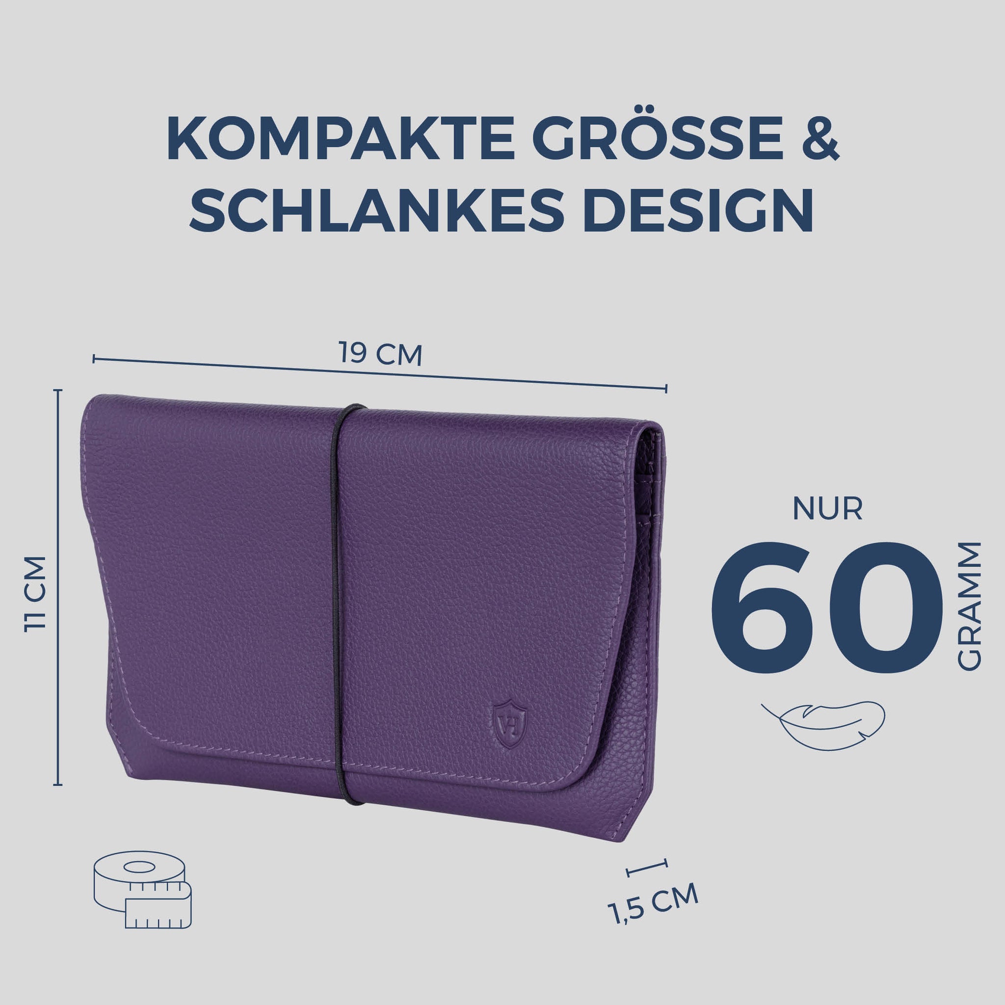 Reisepasshülle mit RFID-Schutz & 4 Kartenfächer (Genarbt)