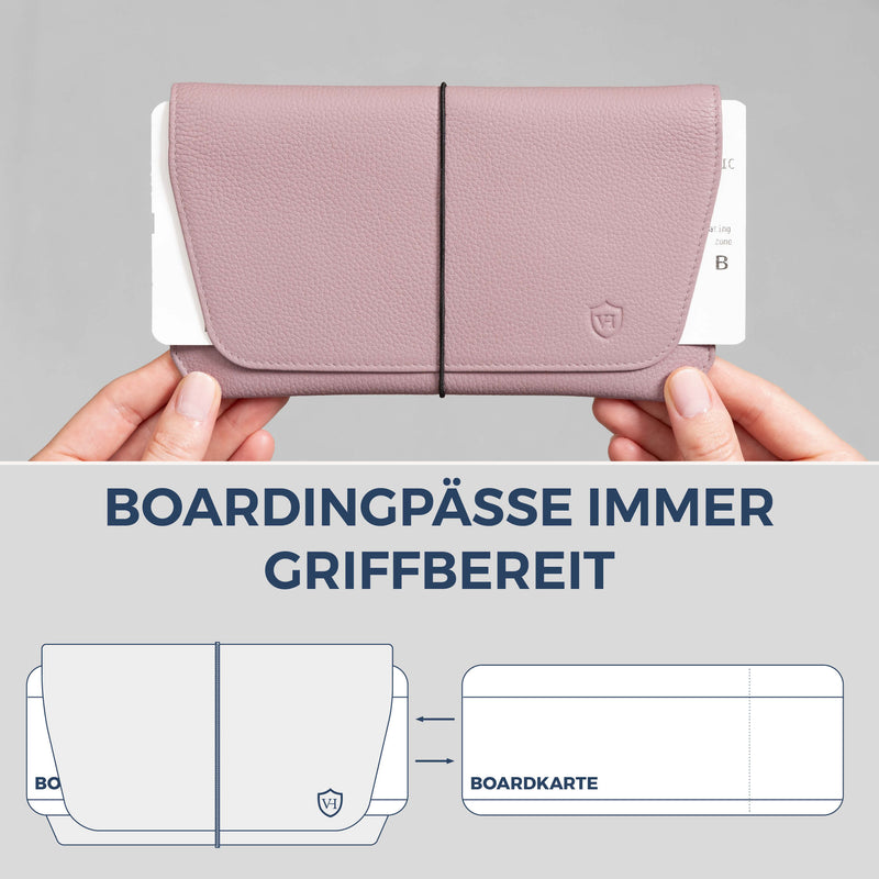 Reisepasshülle mit RFID-Schutz & 4 Kartenfächer (Genarbt)