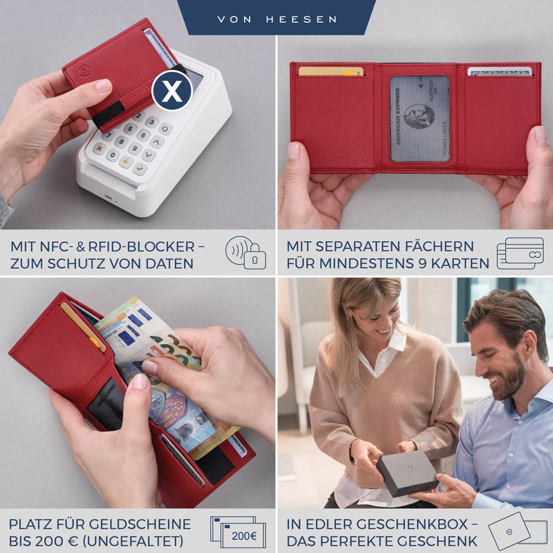 Slim Wallet mit RFID-Schutz und 6 Kartenfächer