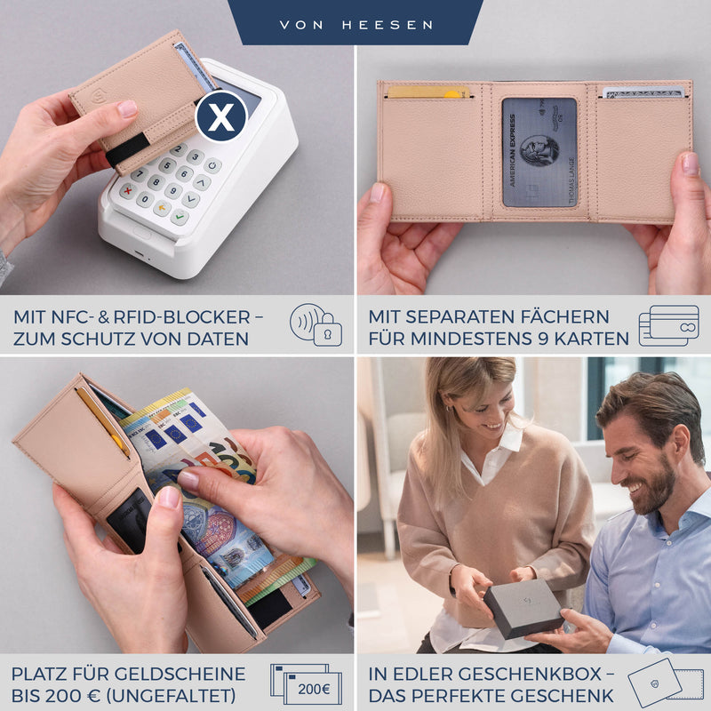 Slim Wallet mit RFID-Schutz und 6 Kartenfächer