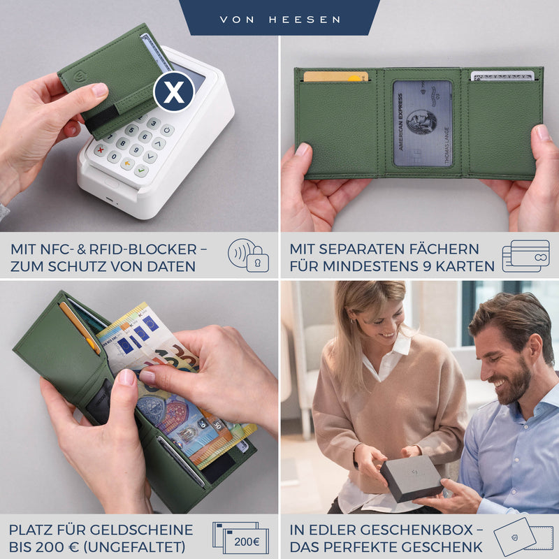 Slim Wallet mit RFID-Schutz und 6 Kartenfächer