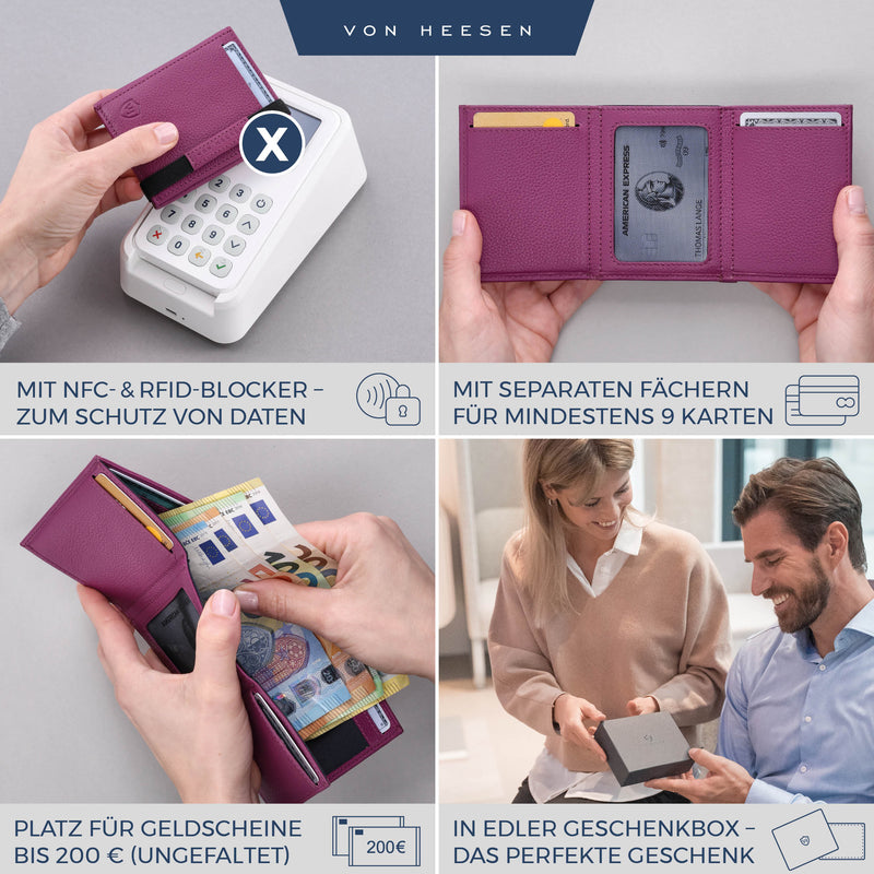 Slim Wallet mit RFID-Schutz und 6 Kartenfächer