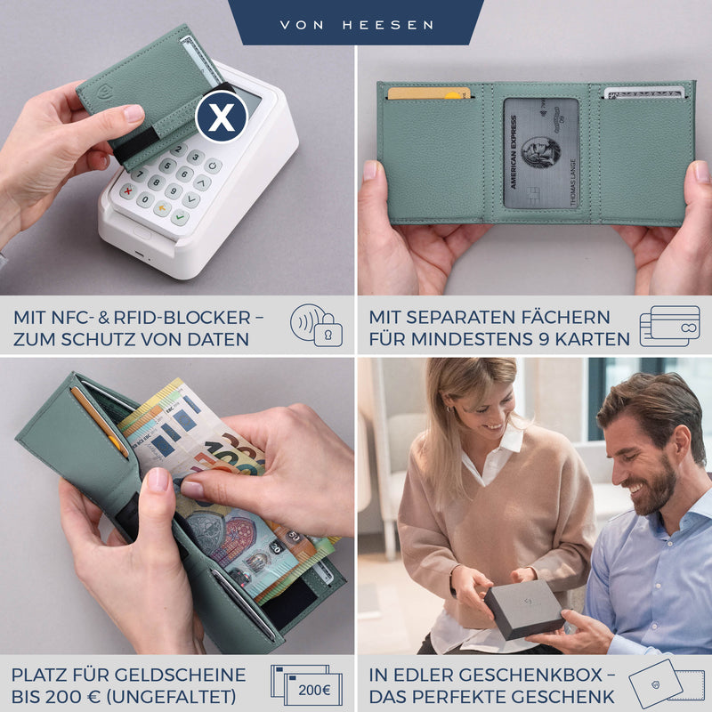 Slim Wallet mit RFID-Schutz und 6 Kartenfächer