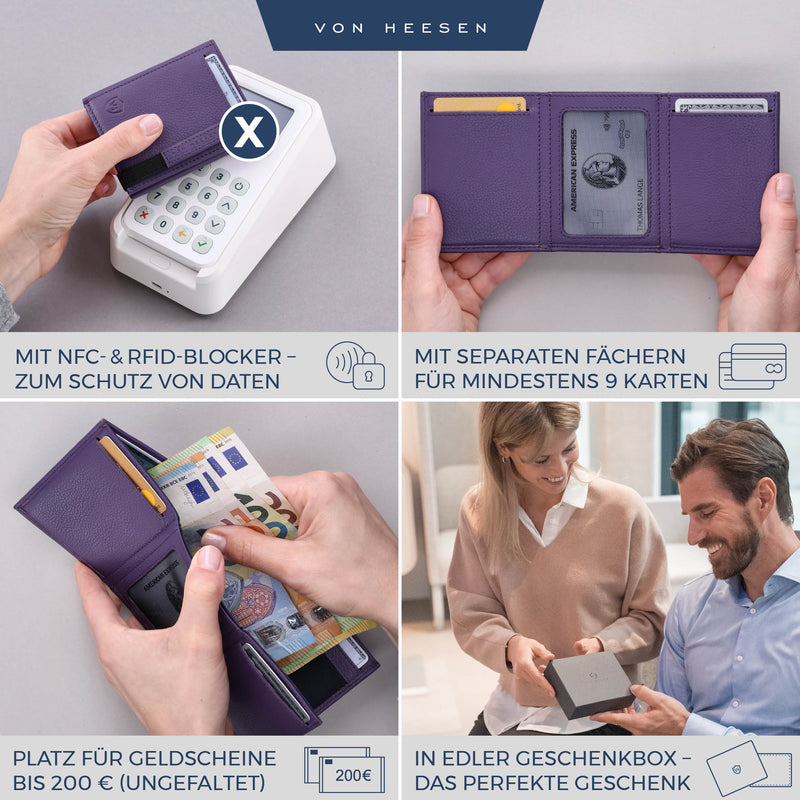 Slim Wallet mit RFID-Schutz und 6 Kartenfächer