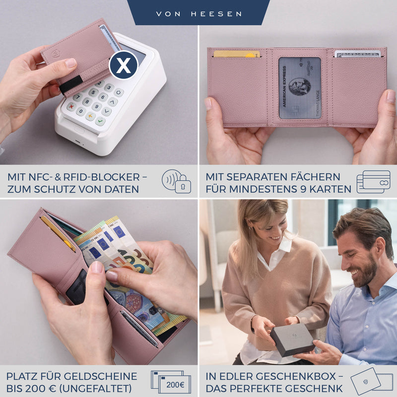 Slim Wallet mit RFID-Schutz und 6 Kartenfächer