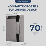 Slim Wallet mit RFID-Schutz, 5 Kartenfächer und Mini-Münzfach