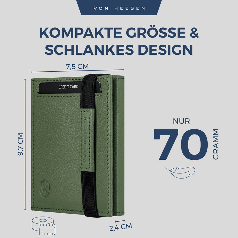 Slim Wallet mit RFID-Schutz, 5 Kartenfächer und Mini-Münzfach