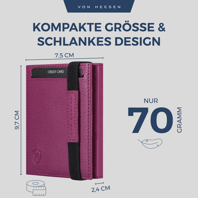 Slim Wallet mit RFID-Schutz, 5 Kartenfächer und Mini-Münzfach