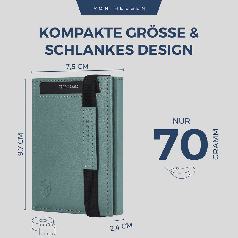 Slim Wallet mit RFID-Schutz, 5 Kartenfächer und Mini-Münzfach
