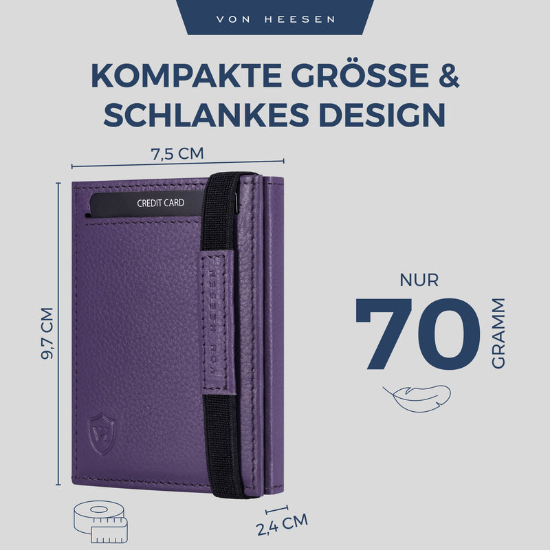 Slim Wallet mit RFID-Schutz, 5 Kartenfächer und Mini-Münzfach