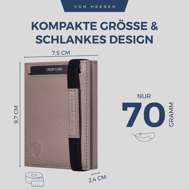 Slim Wallet mit RFID-Schutz, 5 Kartenfächer und Mini-Münzfach
