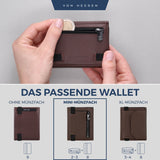 Slim Wallet mit RFID-Schutz, 5 Kartenfächer und Mini-Münzfach