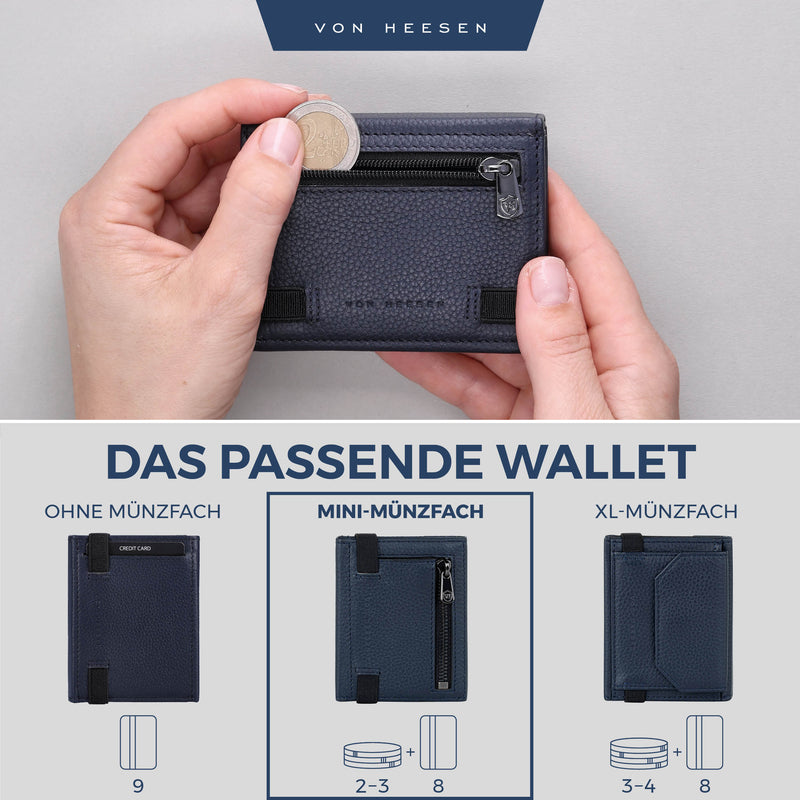 Slim Wallet mit RFID-Schutz, 5 Kartenfächer und Mini-Münzfach