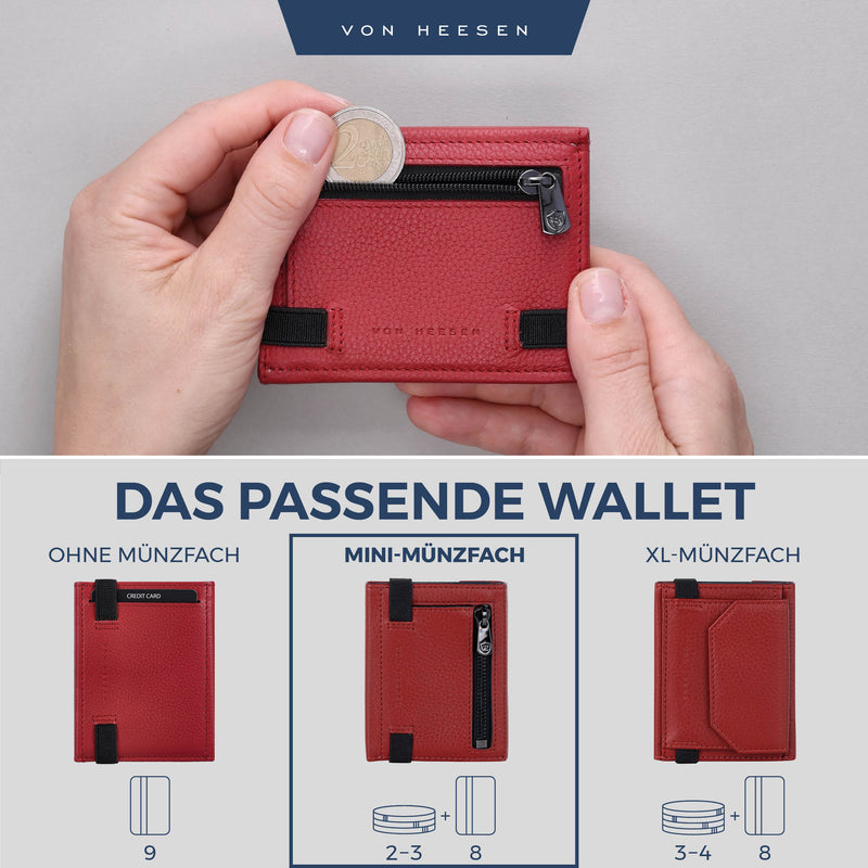 Slim Wallet mit RFID-Schutz, 5 Kartenfächer und Mini-Münzfach