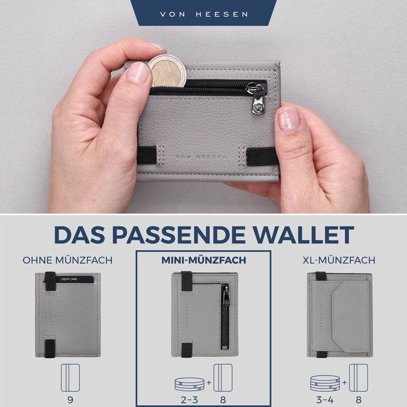 Slim Wallet mit RFID-Schutz, 5 Kartenfächer und Mini-Münzfach