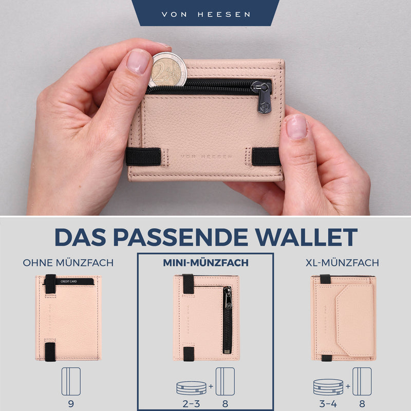 Slim Wallet mit RFID-Schutz, 5 Kartenfächer und Mini-Münzfach