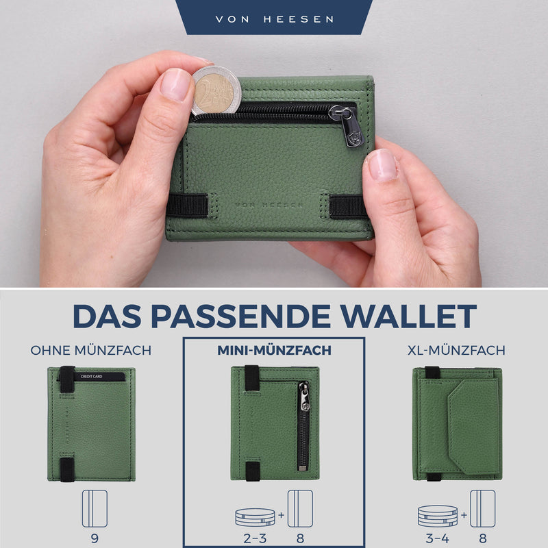 Slim Wallet mit RFID-Schutz, 5 Kartenfächer und Mini-Münzfach
