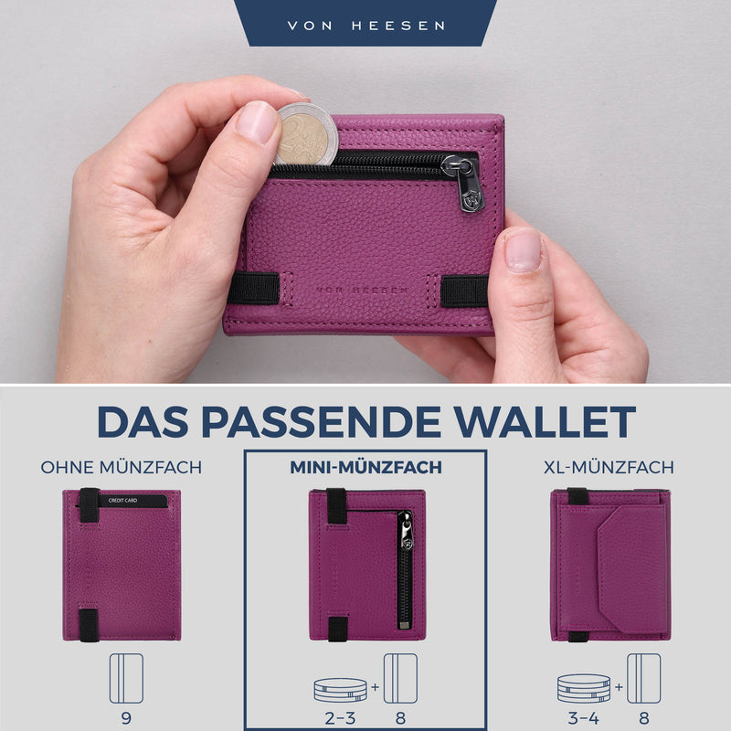 Slim Wallet mit RFID-Schutz, 5 Kartenfächer und Mini-Münzfach